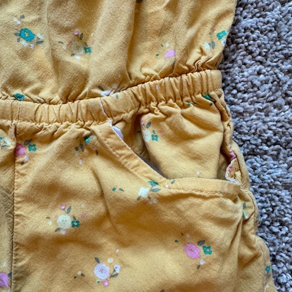 Cat & Jack Floral Kids Romper shorts and tee romper jumpsuit open back size 5T - Picture 3 of 6